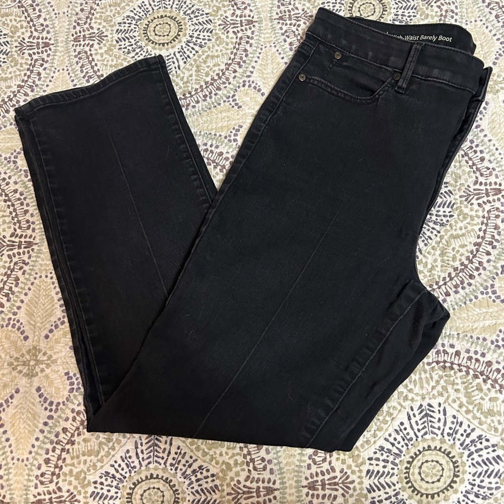 Talbot’s Flawless Women's High Waist “Barely Boot” Black Jeans- Size 12 Petite